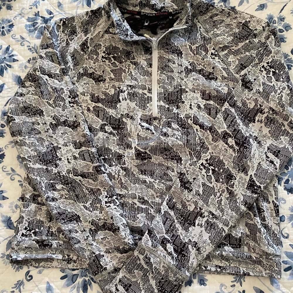 Spyder Black and Gray Quarter-Zip Pullover